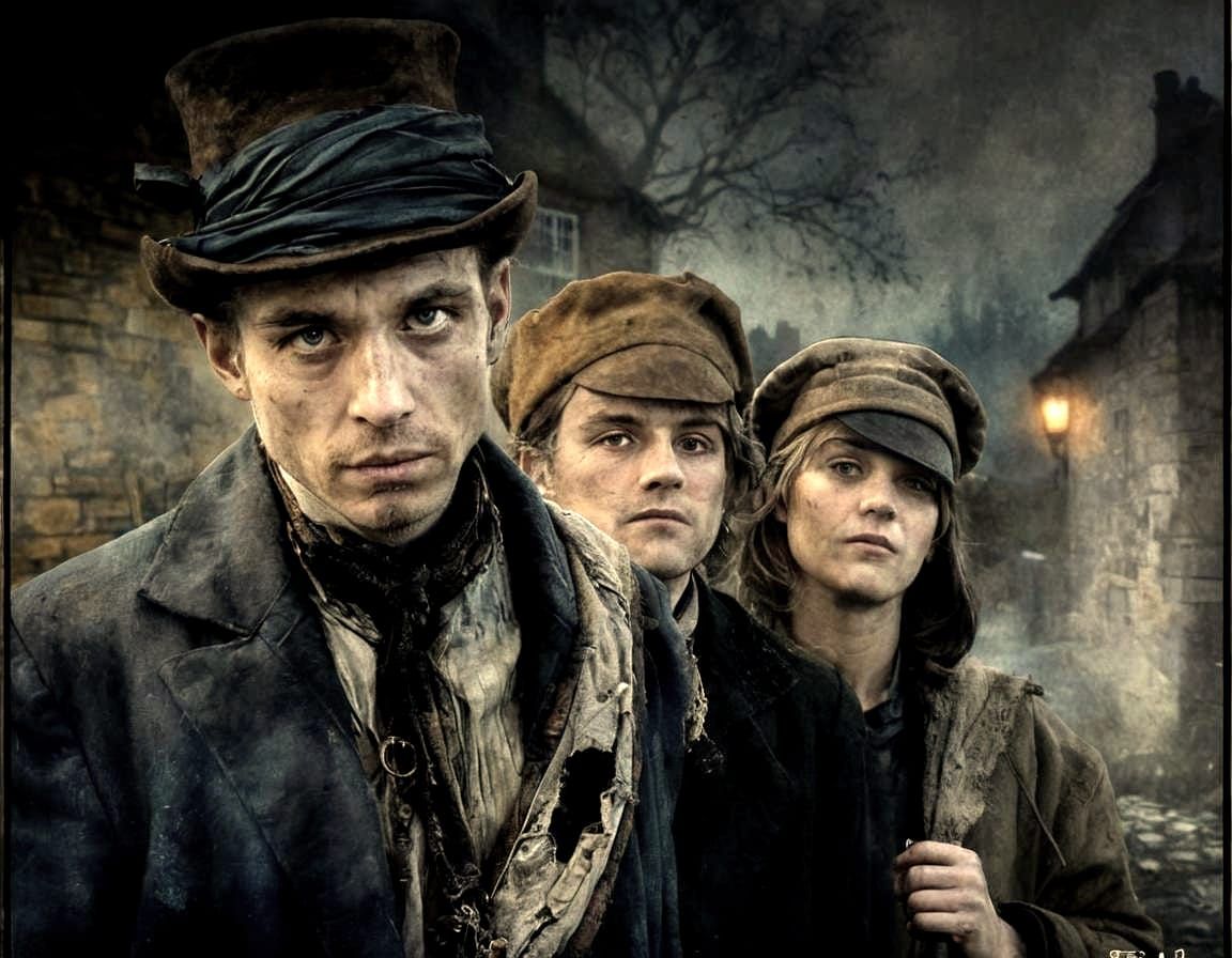 Victorian Rat Catcher in Fog, Rackham Style