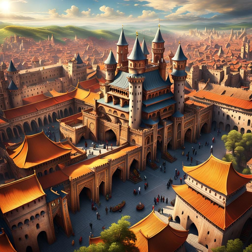 (Fantasy) A Harbor City AI Generated Artwork NightCafe Creator