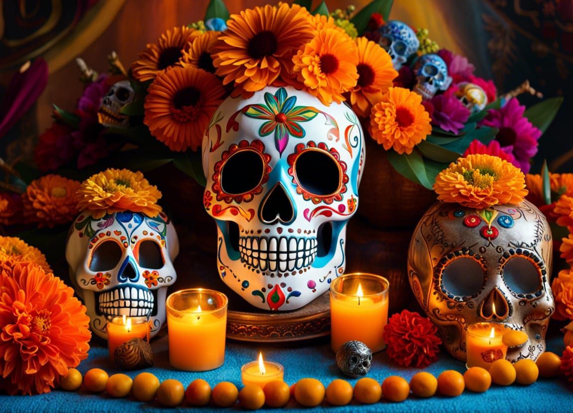 Sugar Skulls/1 AI Generated Artwork NightCafe Creator