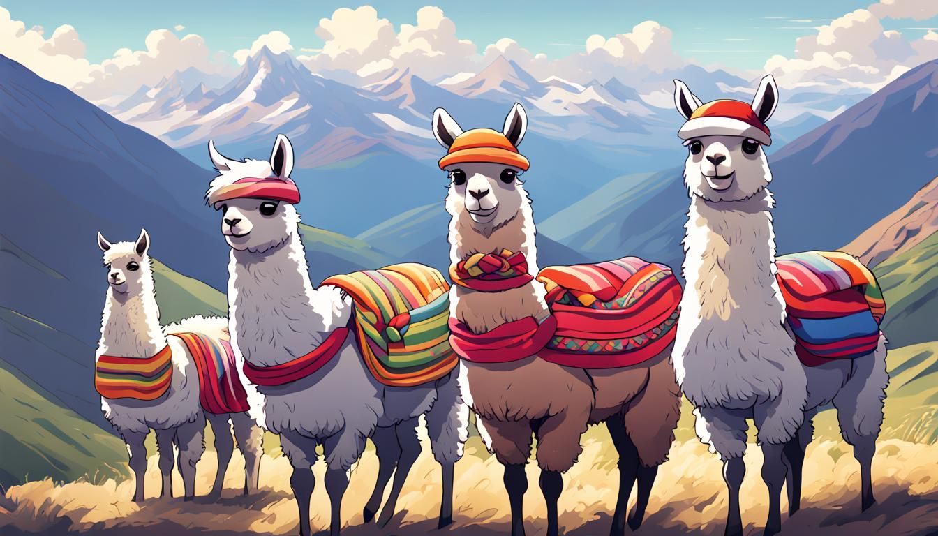 Happy llamas in the Andes mountains  by @Bunnzo