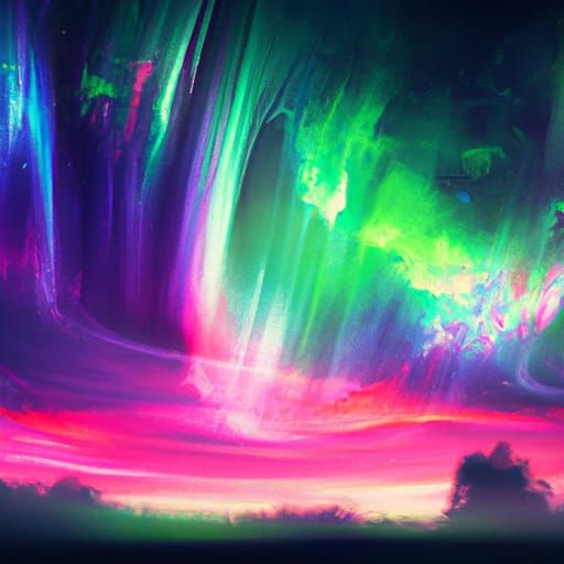 Aurora borealis in summer