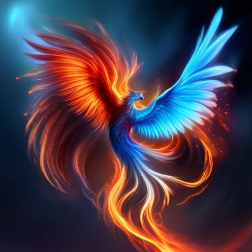 Red & Blue fire phoenix