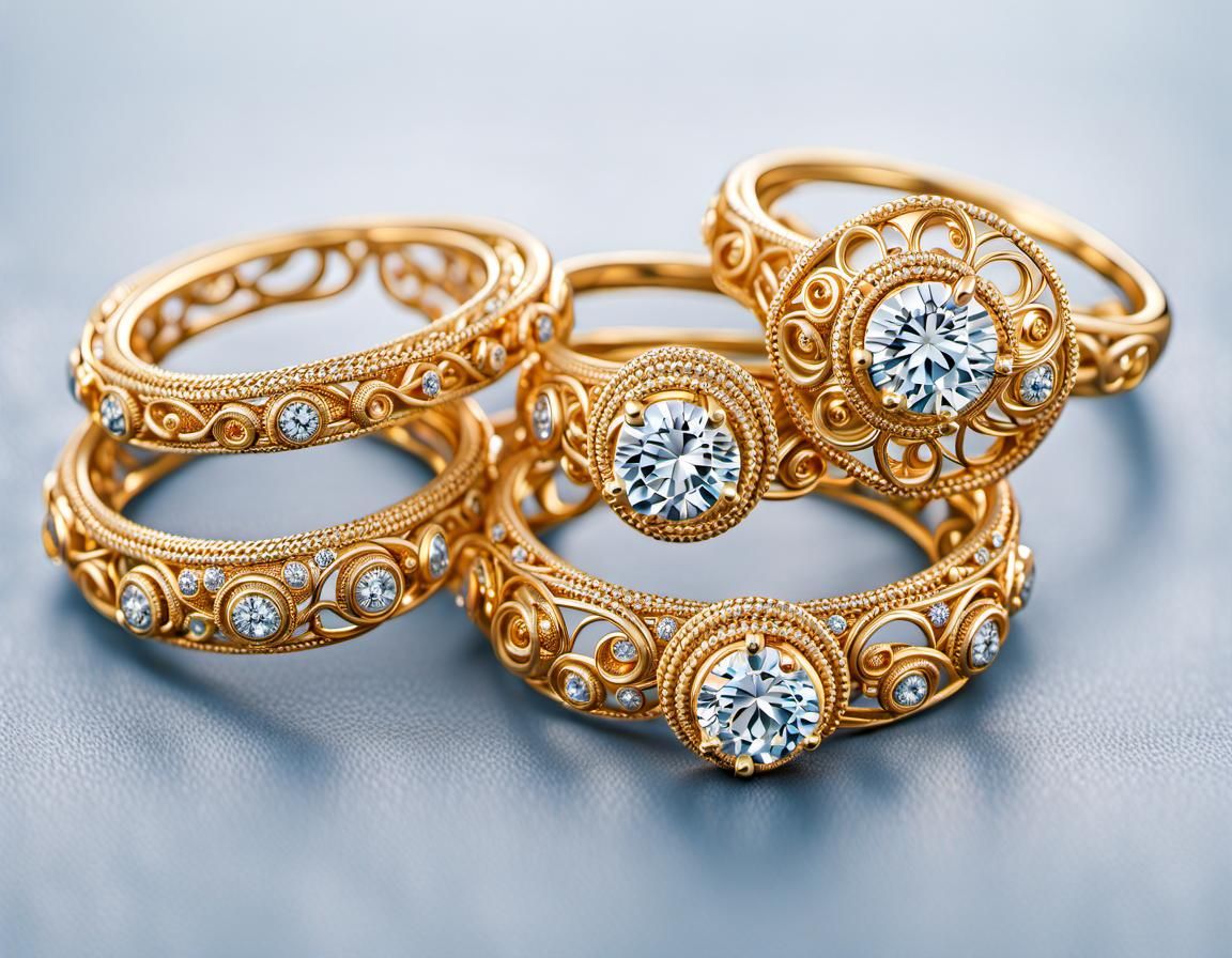 Five gold rings AI Generated Artwork NightCafe Creator