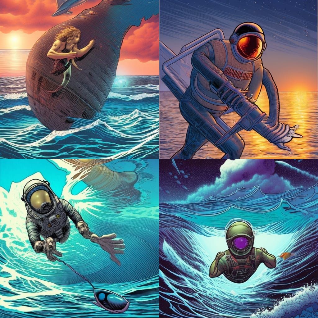 Astronaut in the ocean