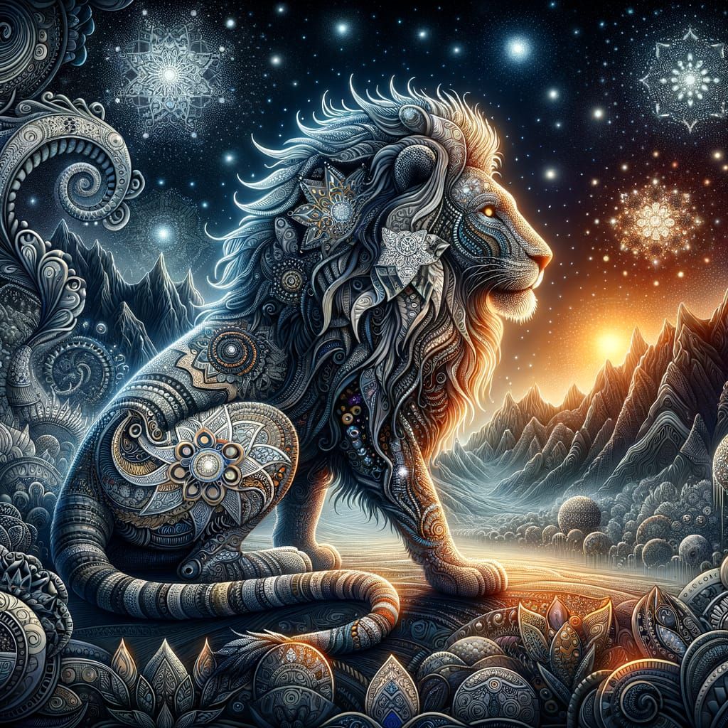 Cosmic Lion - AI Generated Artwork - NightCafe Creator