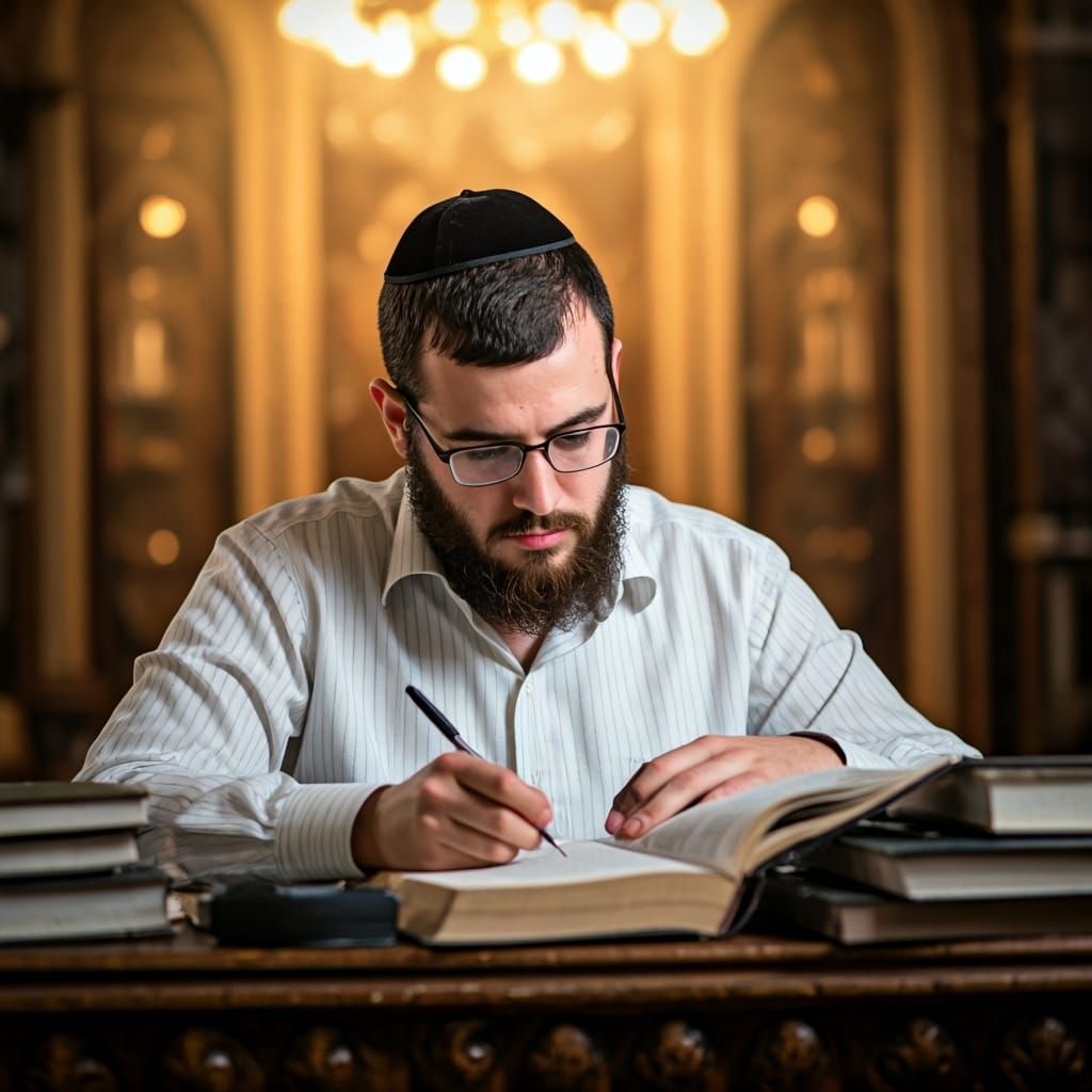 Studious Jew in Synagogue, Documentary Style