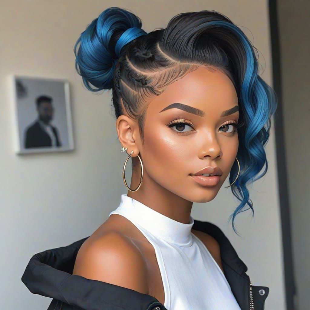 Vibrant Barber Shop Scene in a Whimsical Style