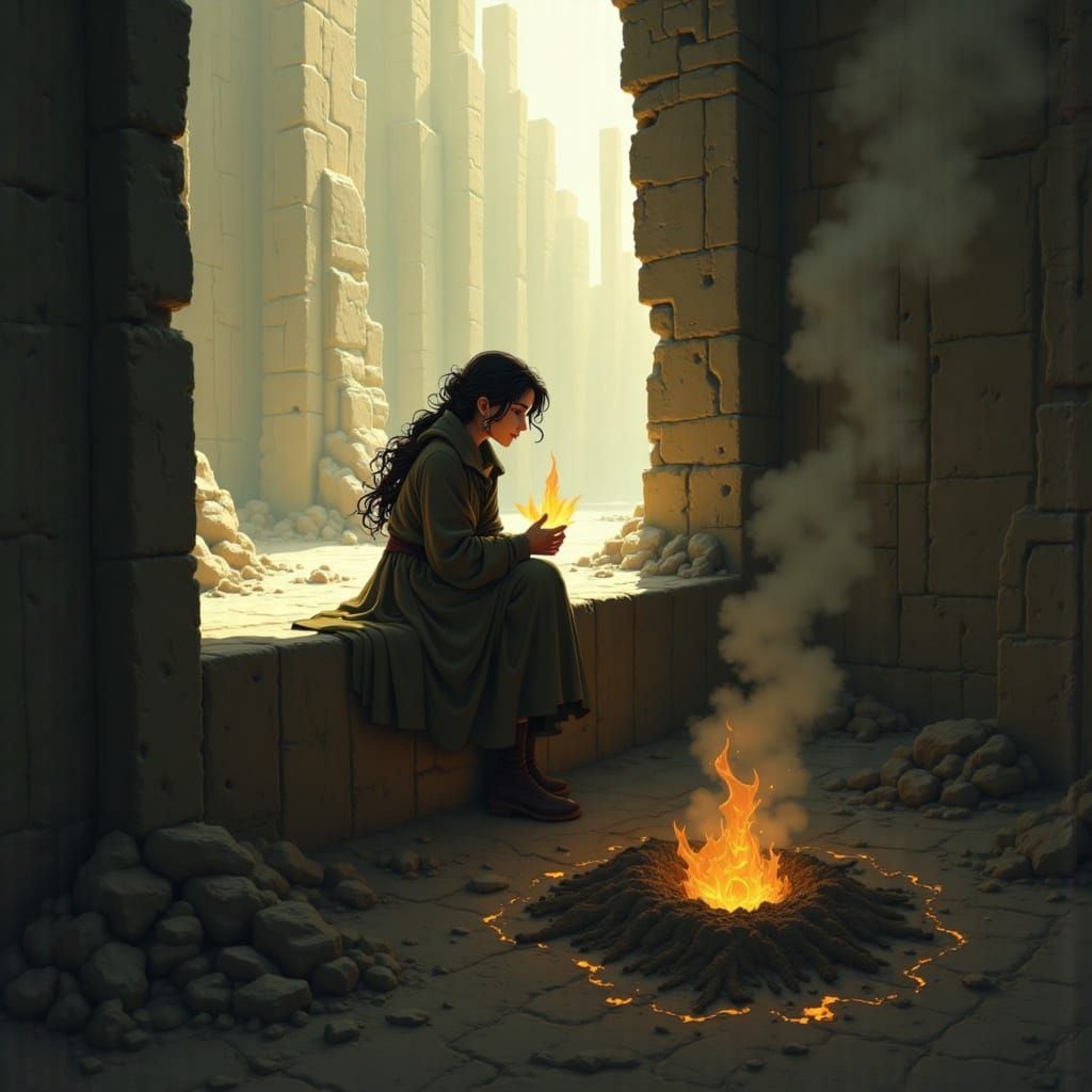 <lora:Painterly Ghibli:1.0> “Darkness evolves; ancient light endures.”

Soft focus, painterly, visible brush strokes