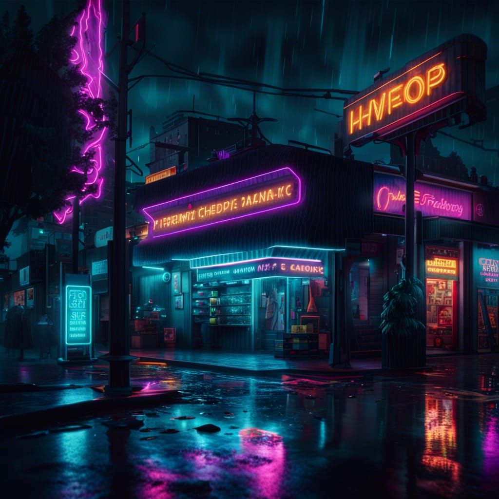 Street Night Neon Phantom - AI Generated Artwork - NightCafe Creator