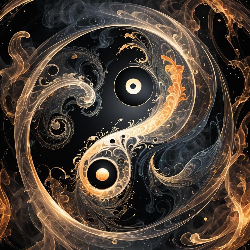yin yang against a blackbackground hd fantasy
