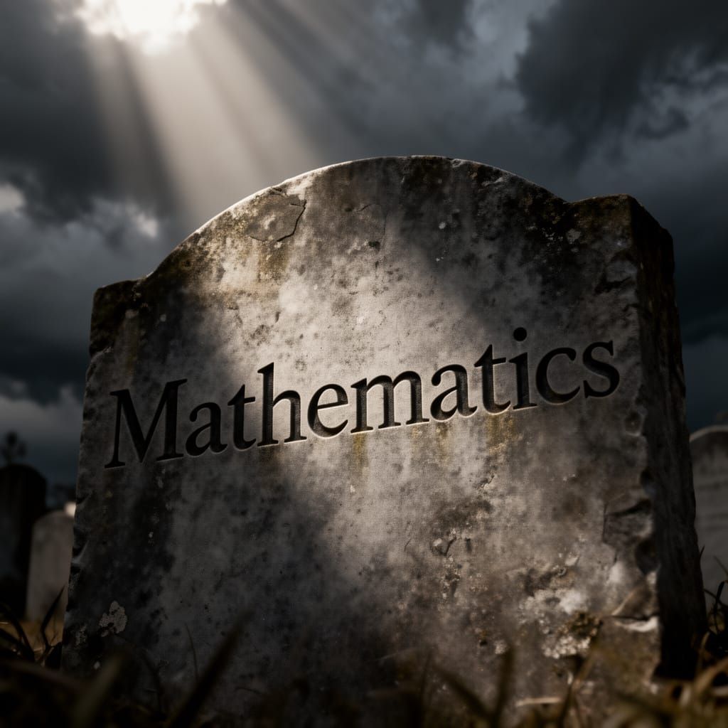 Mathematics Tombstone with Dramatic Lighting