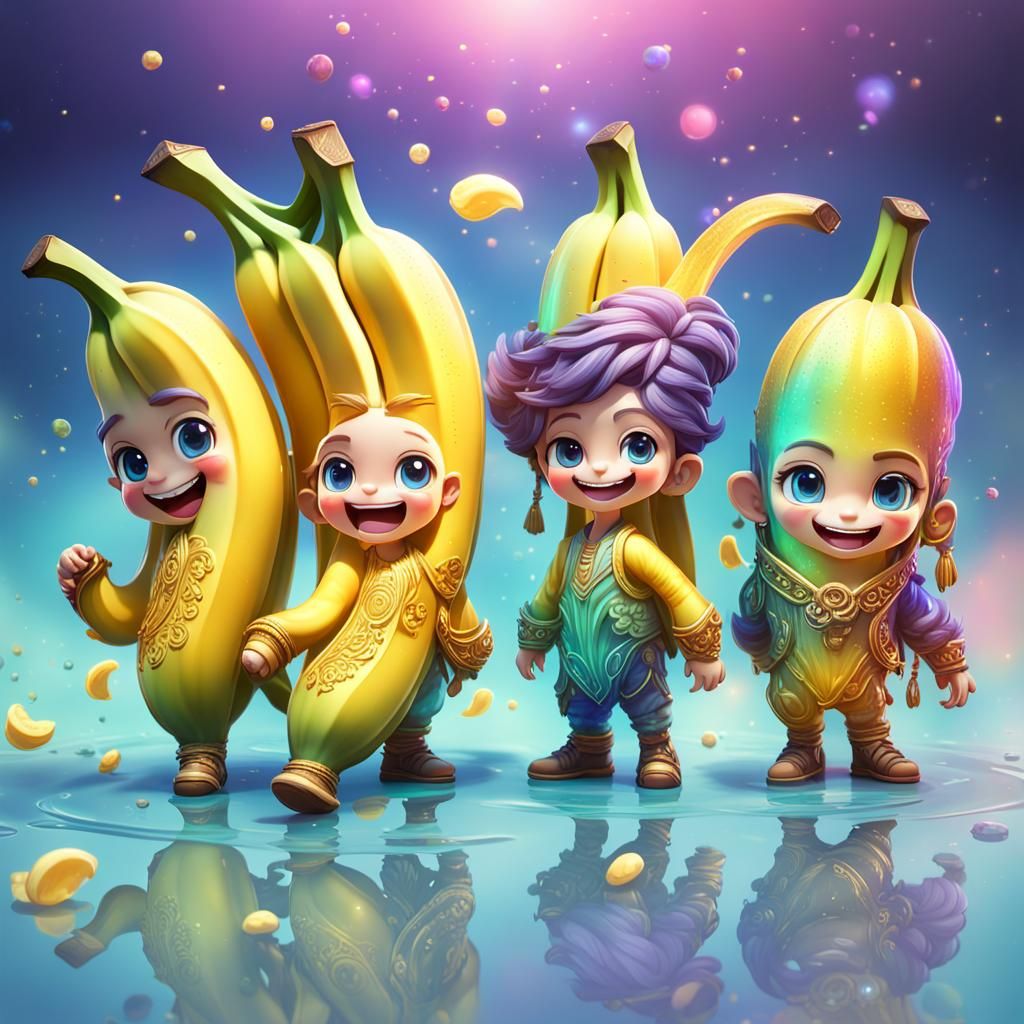 Four bananas trying to dance - AI Generated Artwork - NightCafe Creator