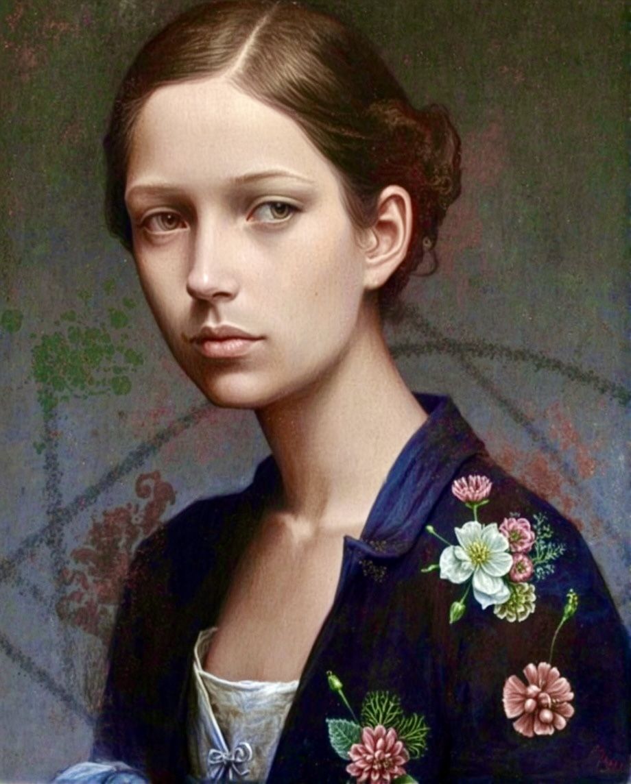 Girl in a flowered kimono