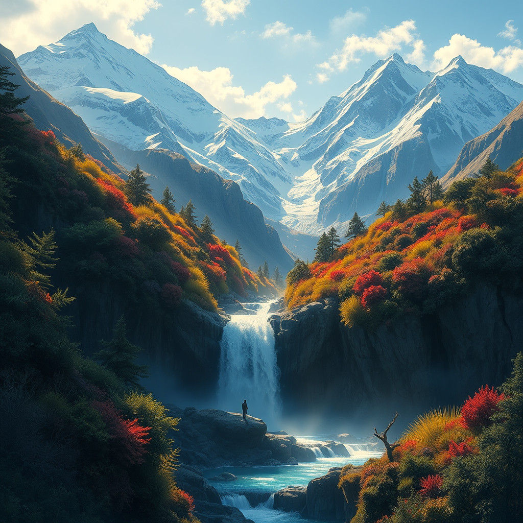 Breathtaking Mountain Landscape as Fantasy Concept Art
