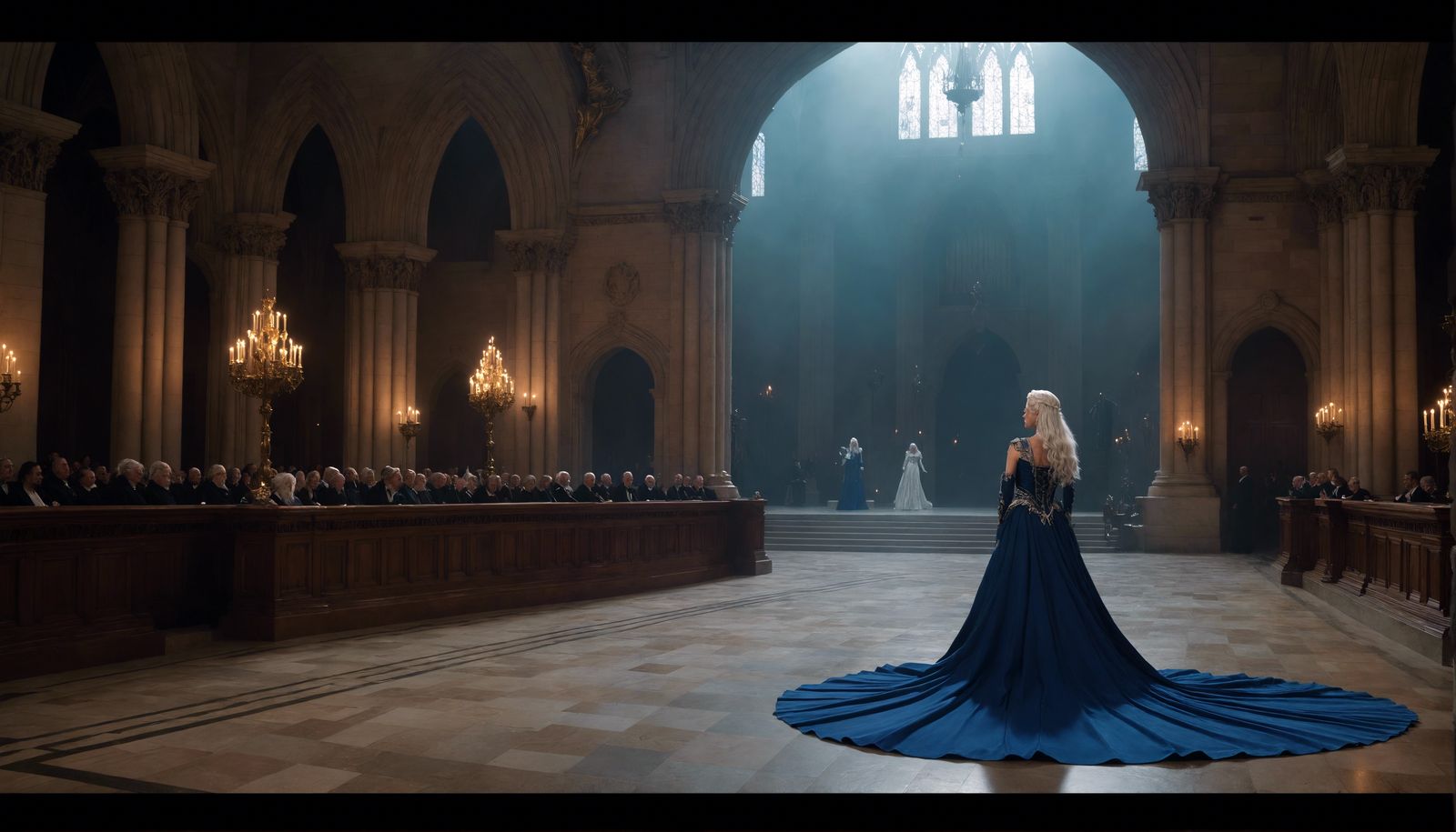 A sweeping cinematic shot of the high court of the sidhe fae...