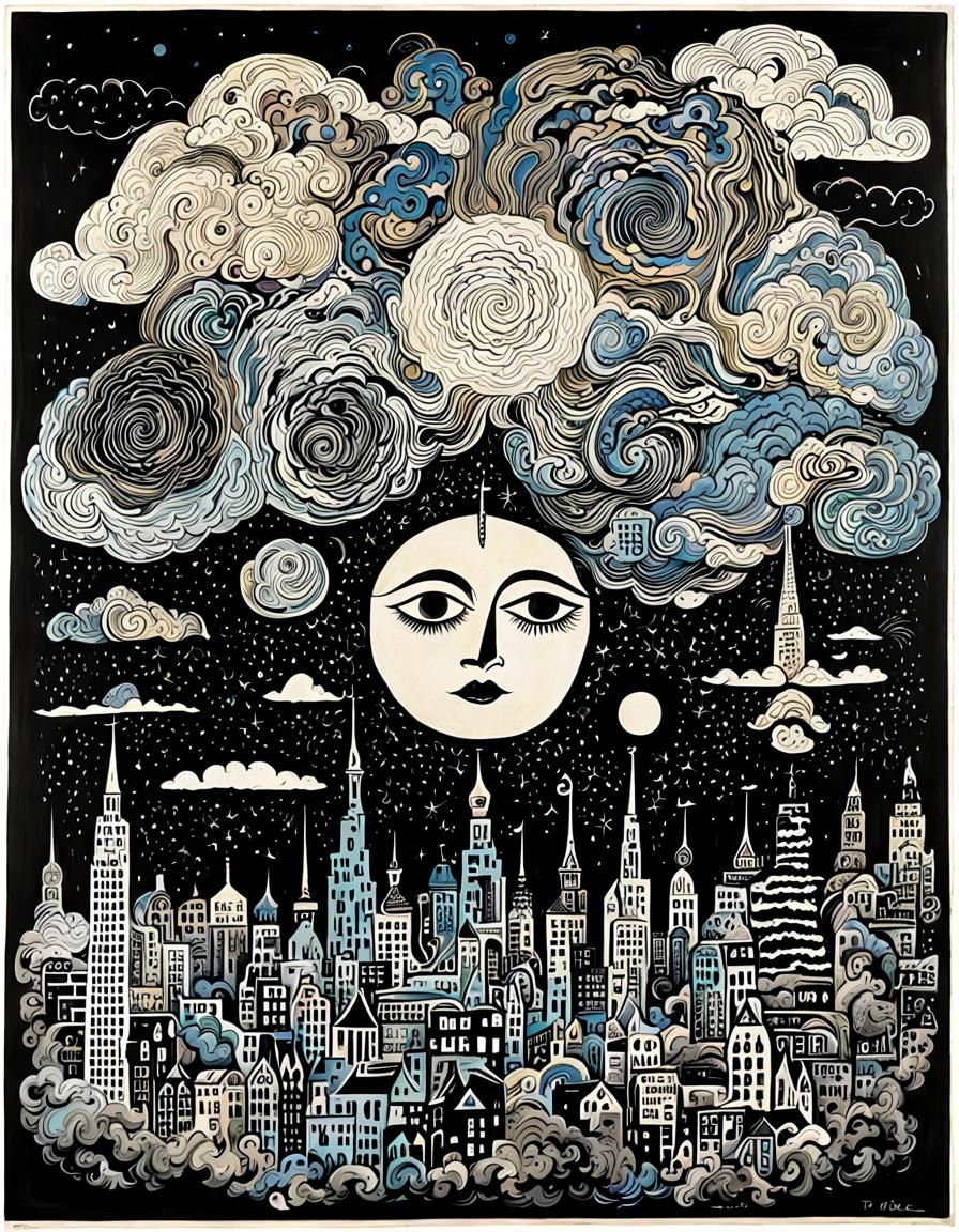 Head in the clouds AI Generated Artwork NightCafe Creator