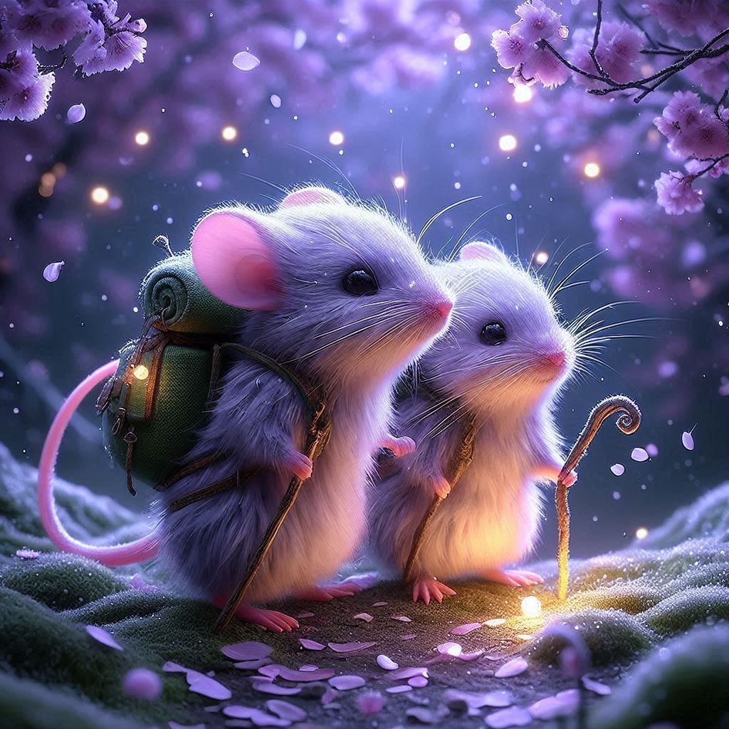 Mice in purple
