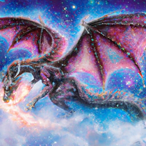a dragon made of stardust oil painting by James Gurney 8k re...
