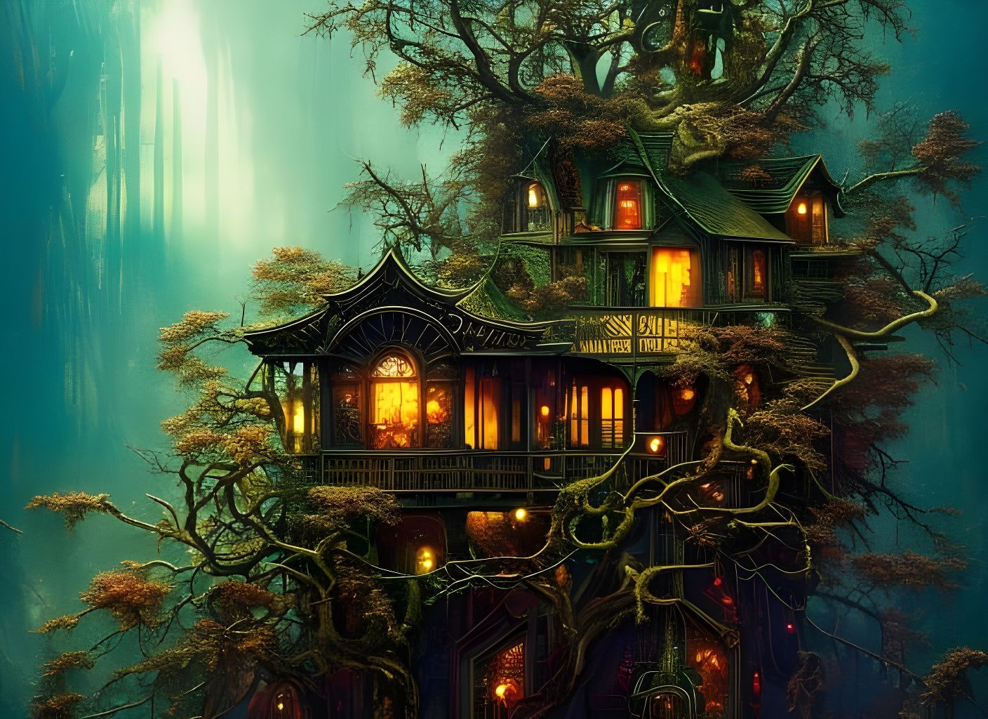Treehouse 14.5 - AI Generated Artwork - NightCafe Creator