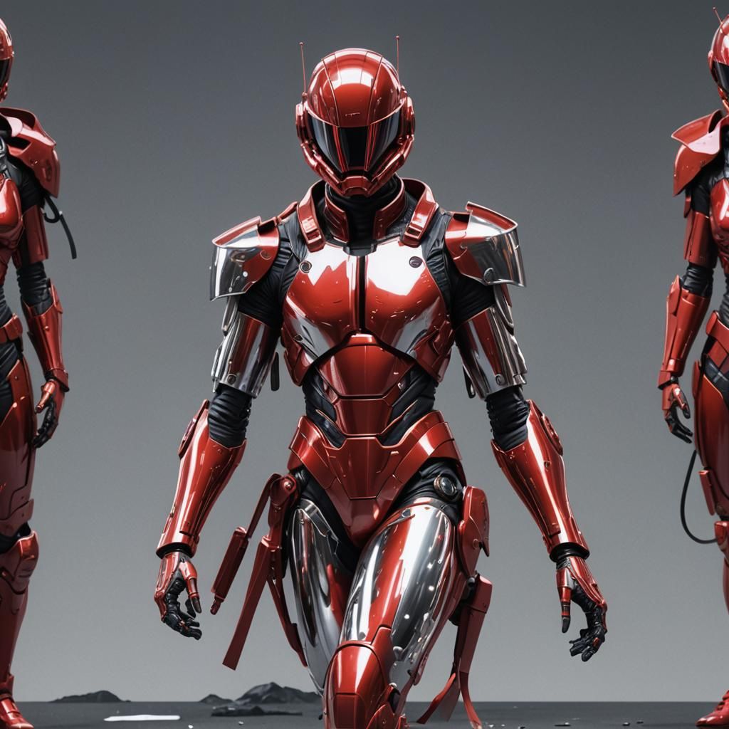hajime sorayama retro 80s sci-fi futurism cyberpunk metallic...