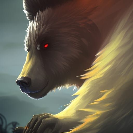 Armored Bear Warrior: Fantasy Art in Digital Painting Style