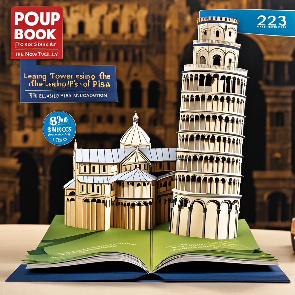 Leaning Tower of Pisa Pop-Up Book Illustration