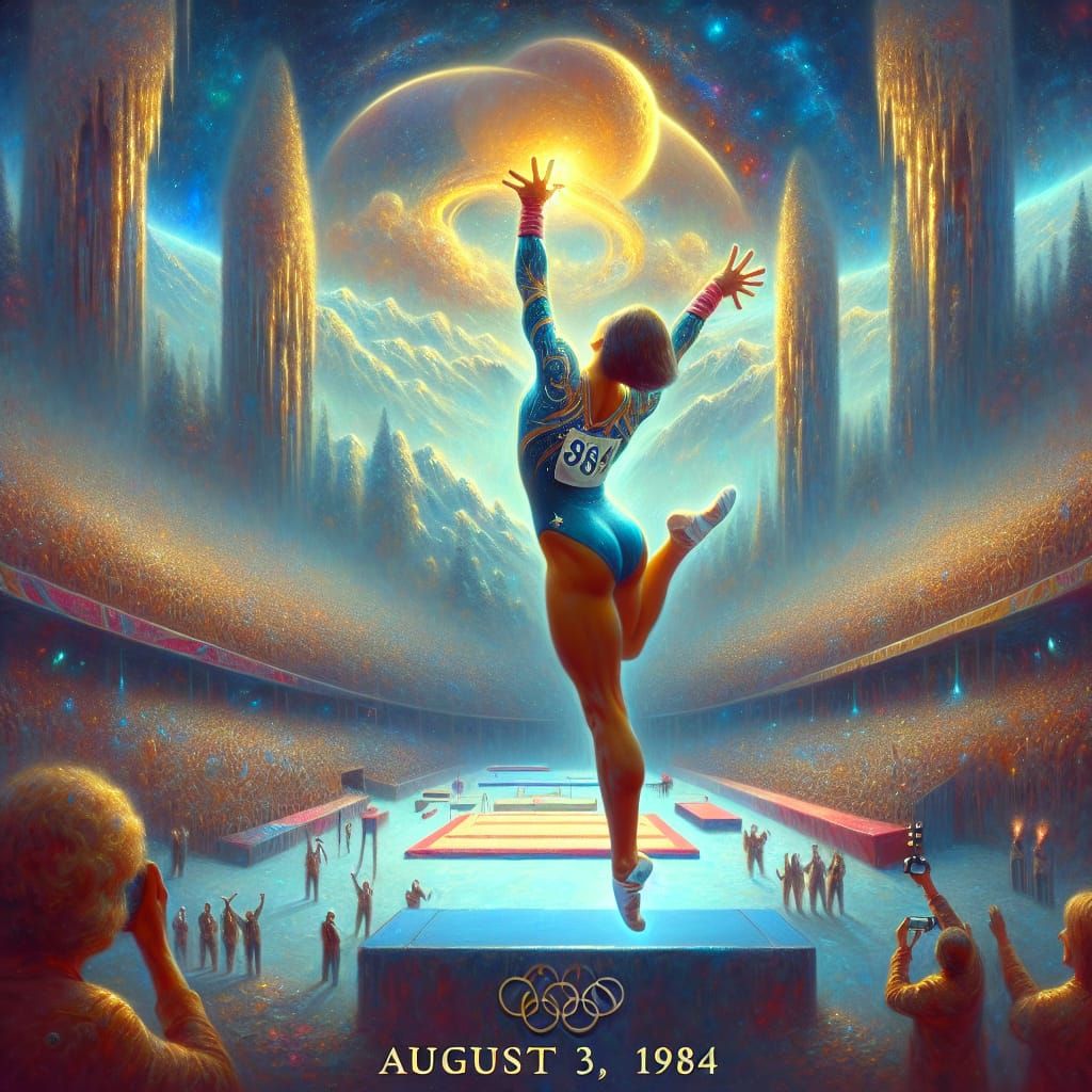 08 03 1984 American gymnast Mary Lou Retton won the all-arou...