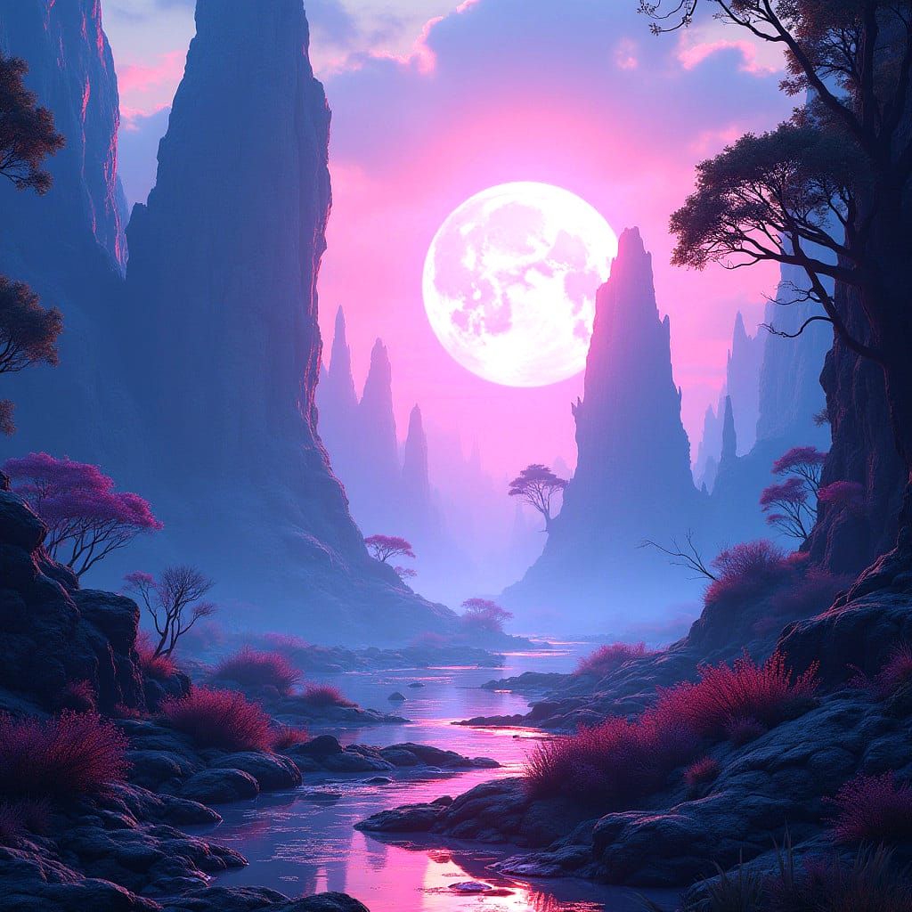 Fantastical Matte Painting in Deep Color, 8K