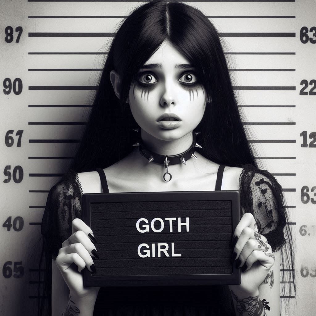 Mugshot of Goth Girl