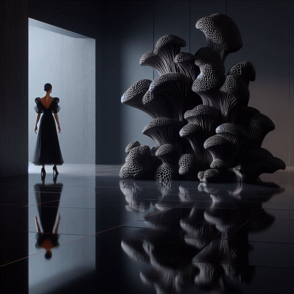 Black morel and visitor