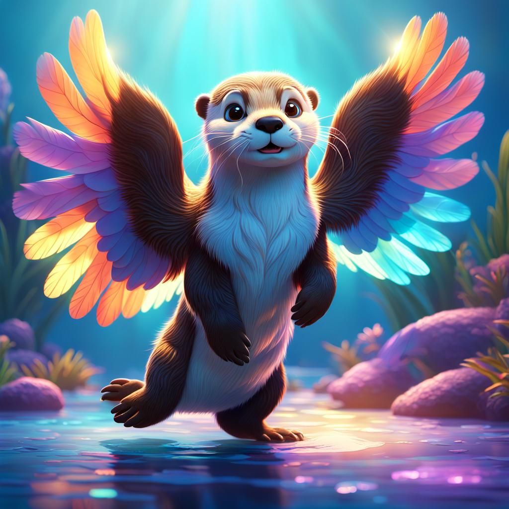 Pixar Otter with Angel Wings Concept Art