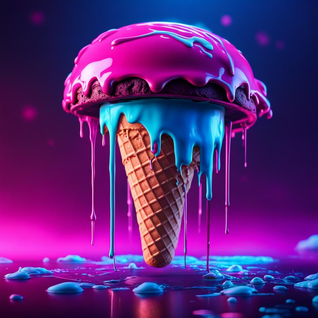 Psychedelic Ice Cream Dream - AI Generated Artwork - NightCafe Creator