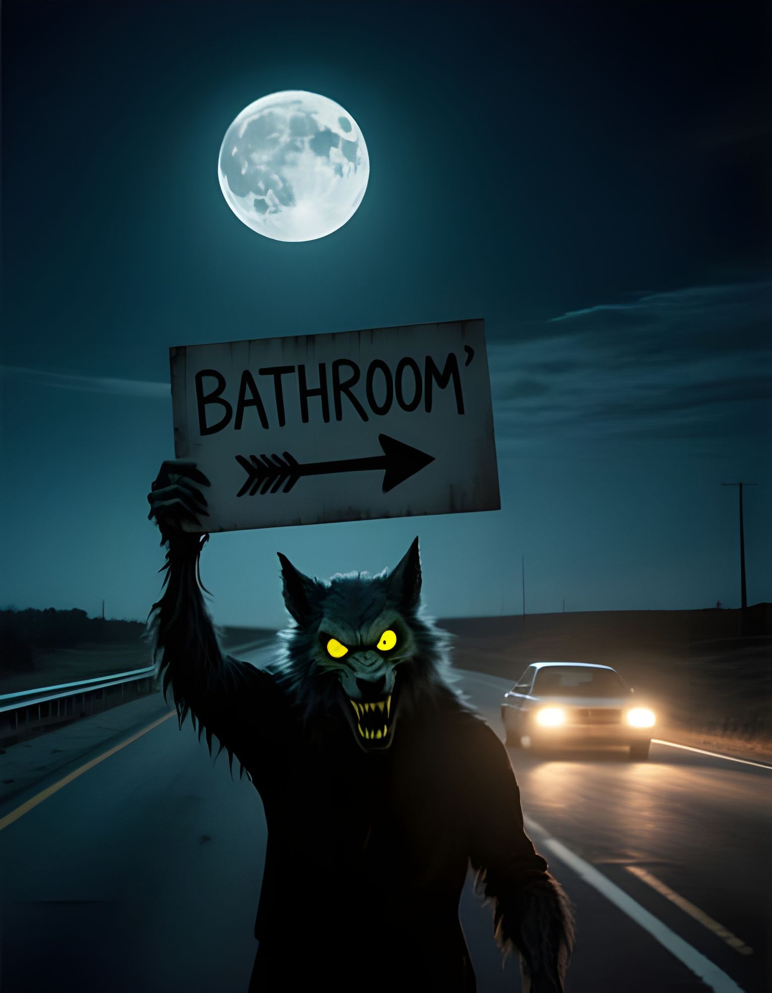 Don't go round tonight - it's bound to take your life. Theeeere's a bathroom on the right!