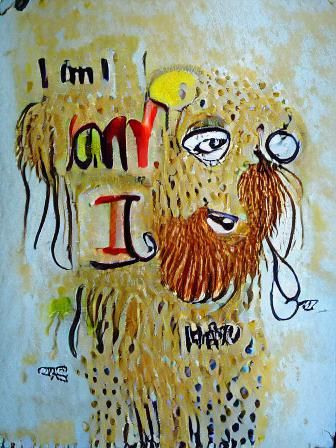 I’m so hairy
art Brut modern European ink painting naïve art...