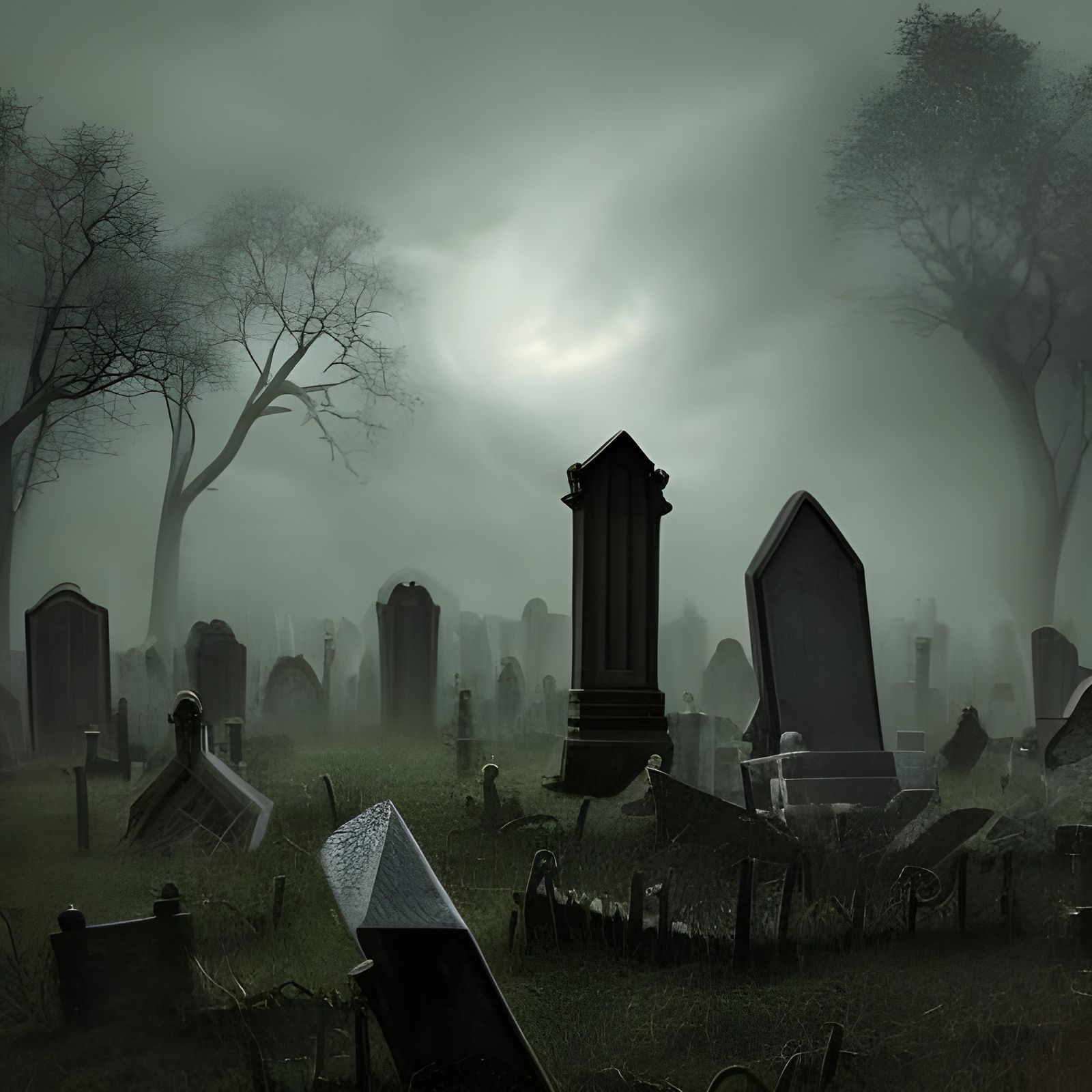 Haunted Graveyard - AI Generated Artwork - NightCafe Creator