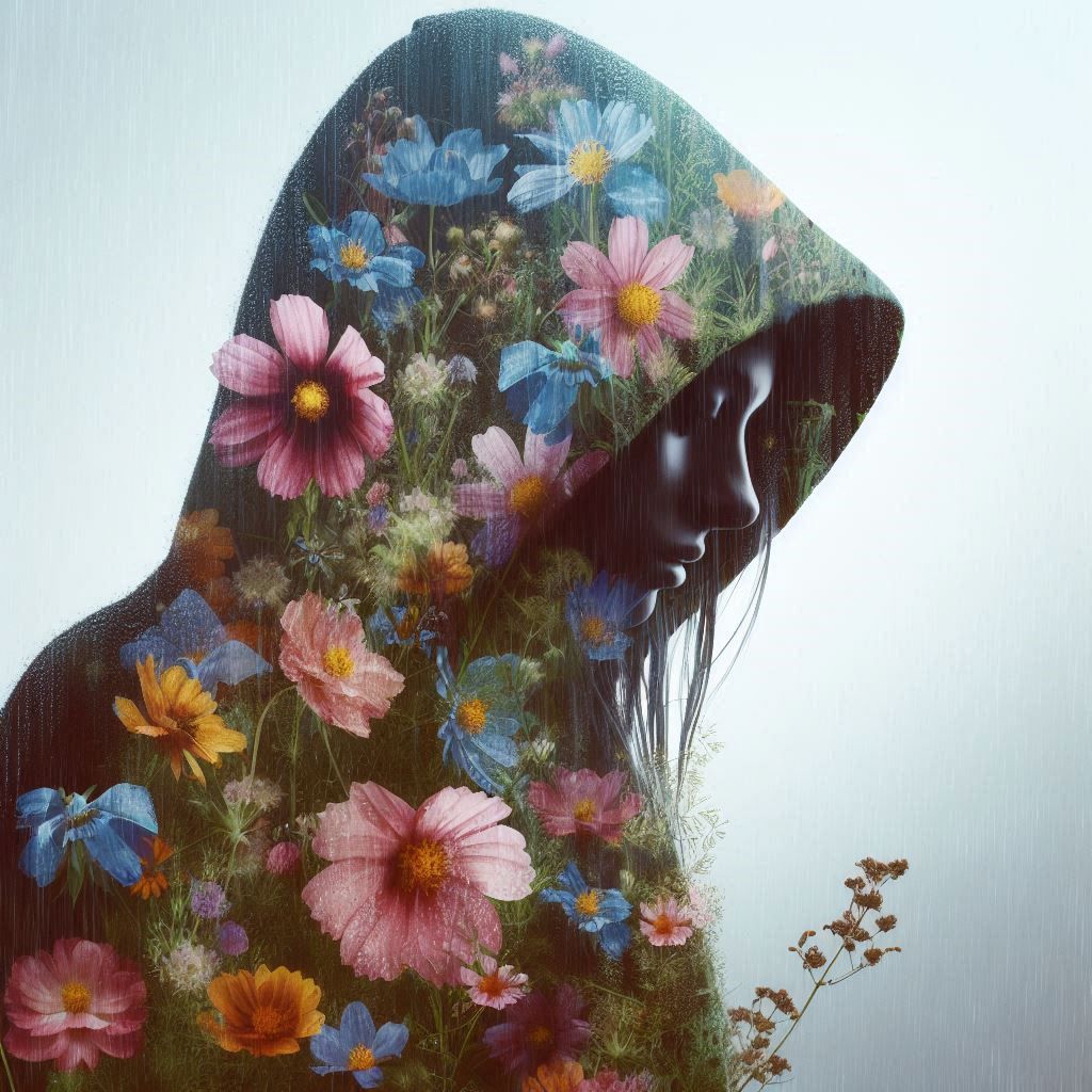 double exposure beautiful fantasy DALL-E 3 portrait landscap...