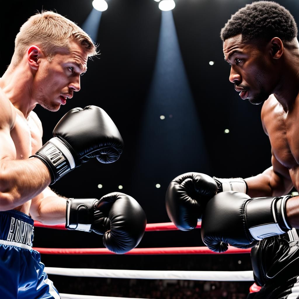 Boxing Match: White vs. Black Boxer