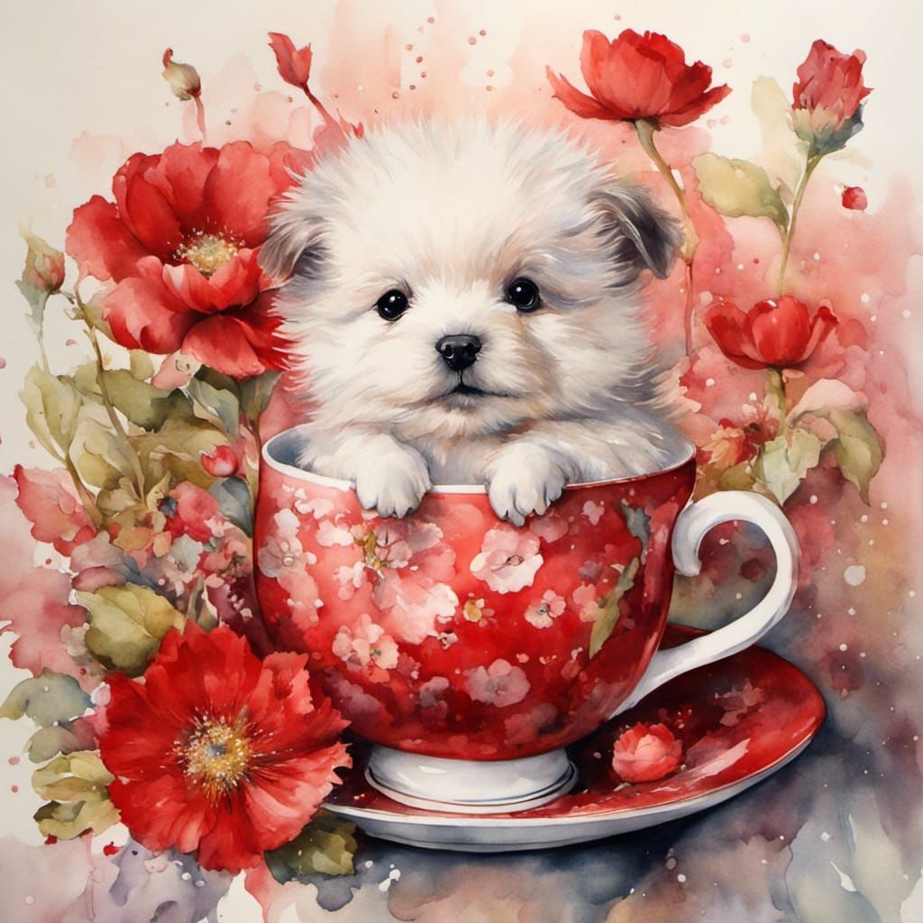 Pup in a cup - AI Generated Artwork - NightCafe Creator