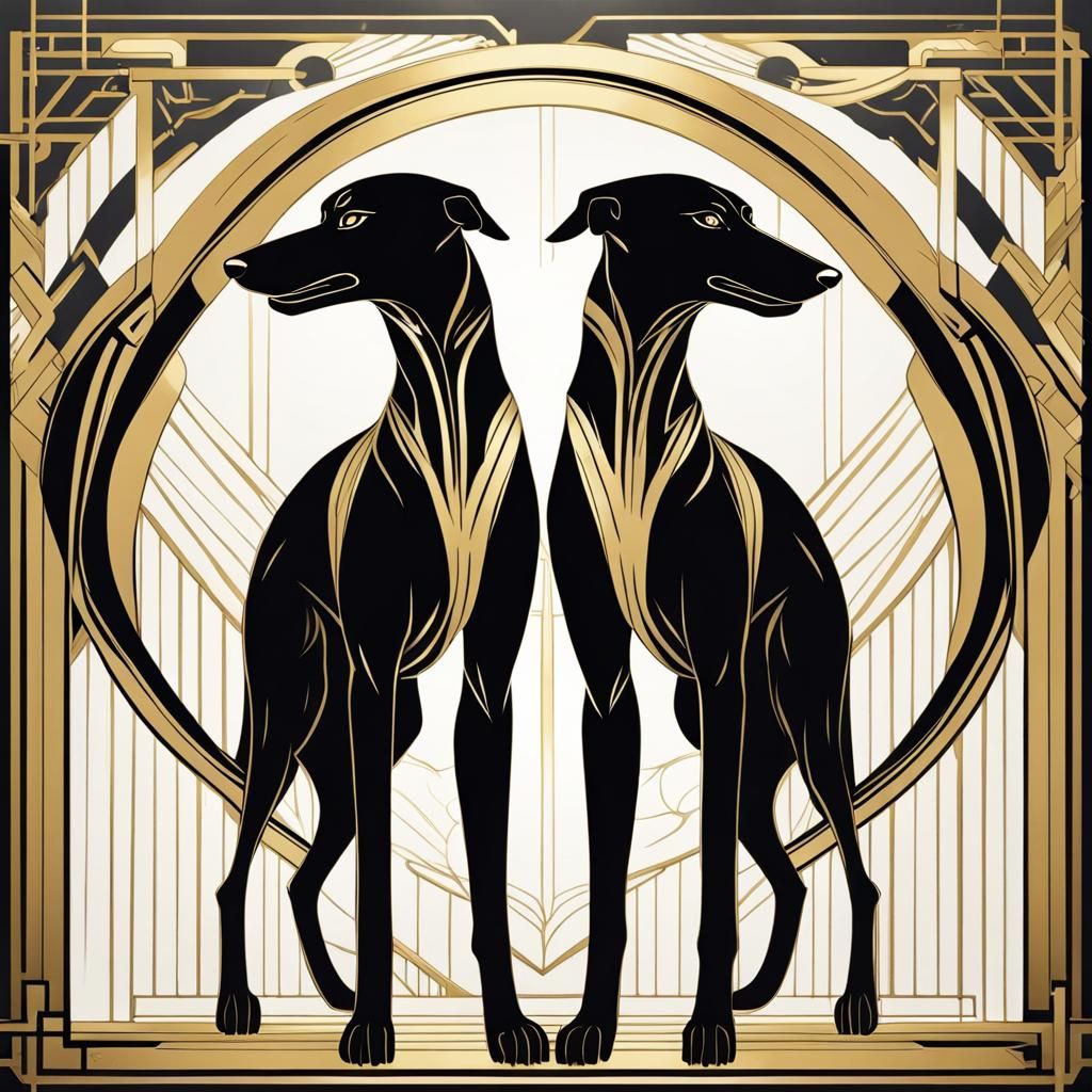 art deco greyhounds  by @undefined