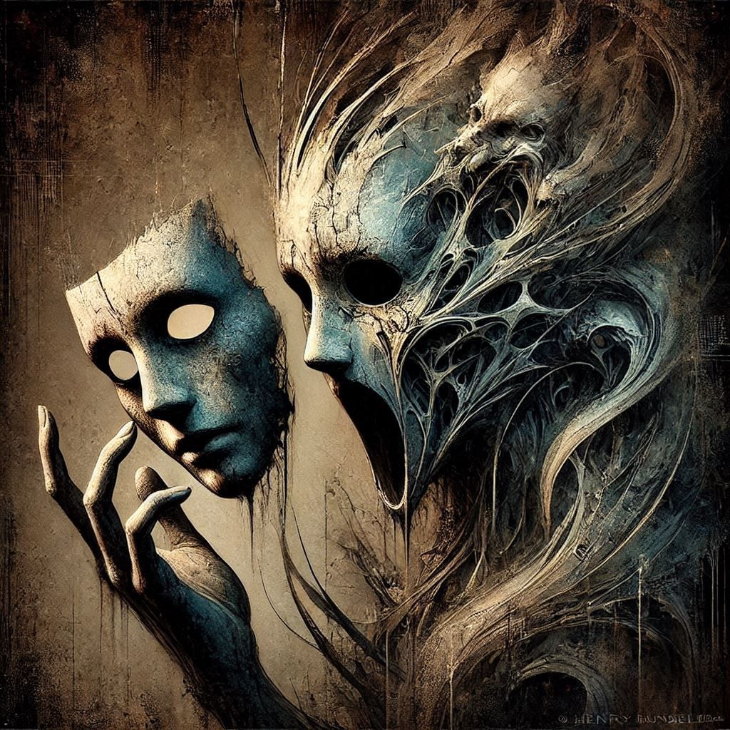 I wear your laughter, wear your cries, A painted mask before your eyes. But underneath, the metal sighs— It longs to fee...