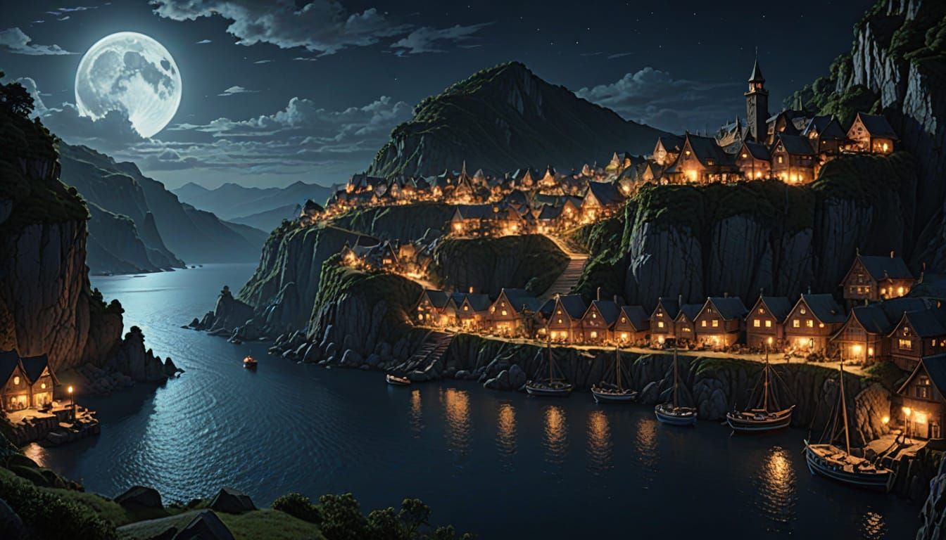 Cliffside village  by @undefined