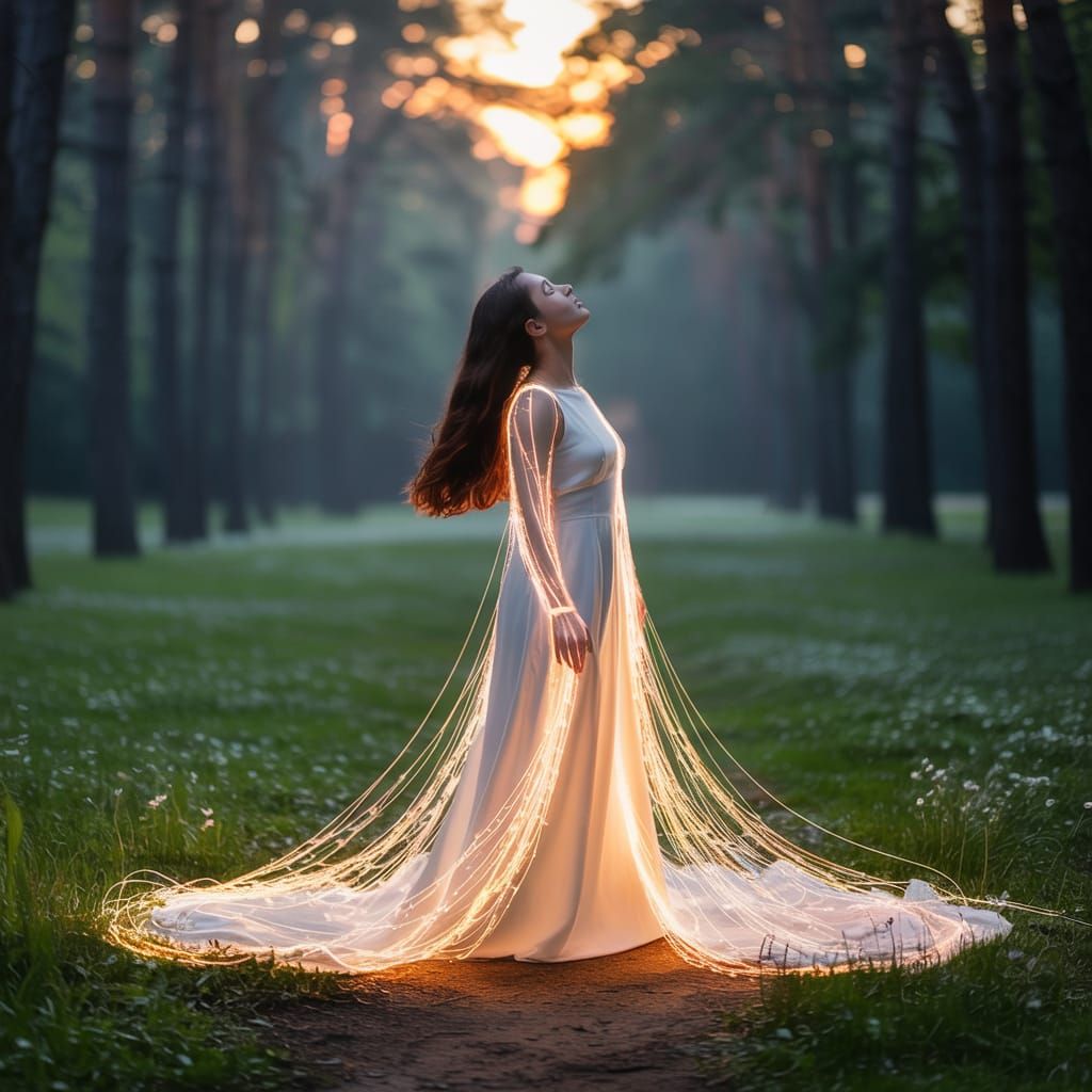 یک تصویر زن و روحش با هم آمیخته شده 