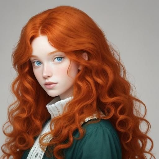 Wavy hair redhead