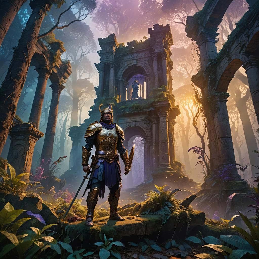 Mystical Forest Warrior Concept Art in Unreal Engine