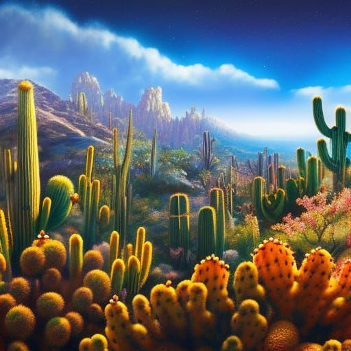 THE DESERT CACTUSES _ #04 - AI Generated Artwork - NightCafe Creator