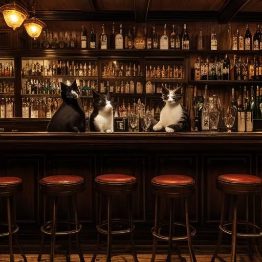 cats in a bar