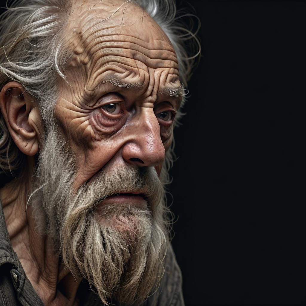 Portrait of a very tired old man - AI Generated Artwork - NightCafe Creator