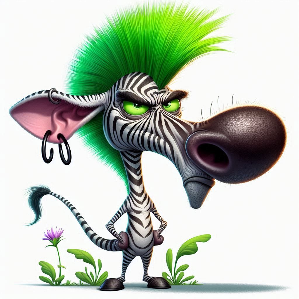 angry punk zebra