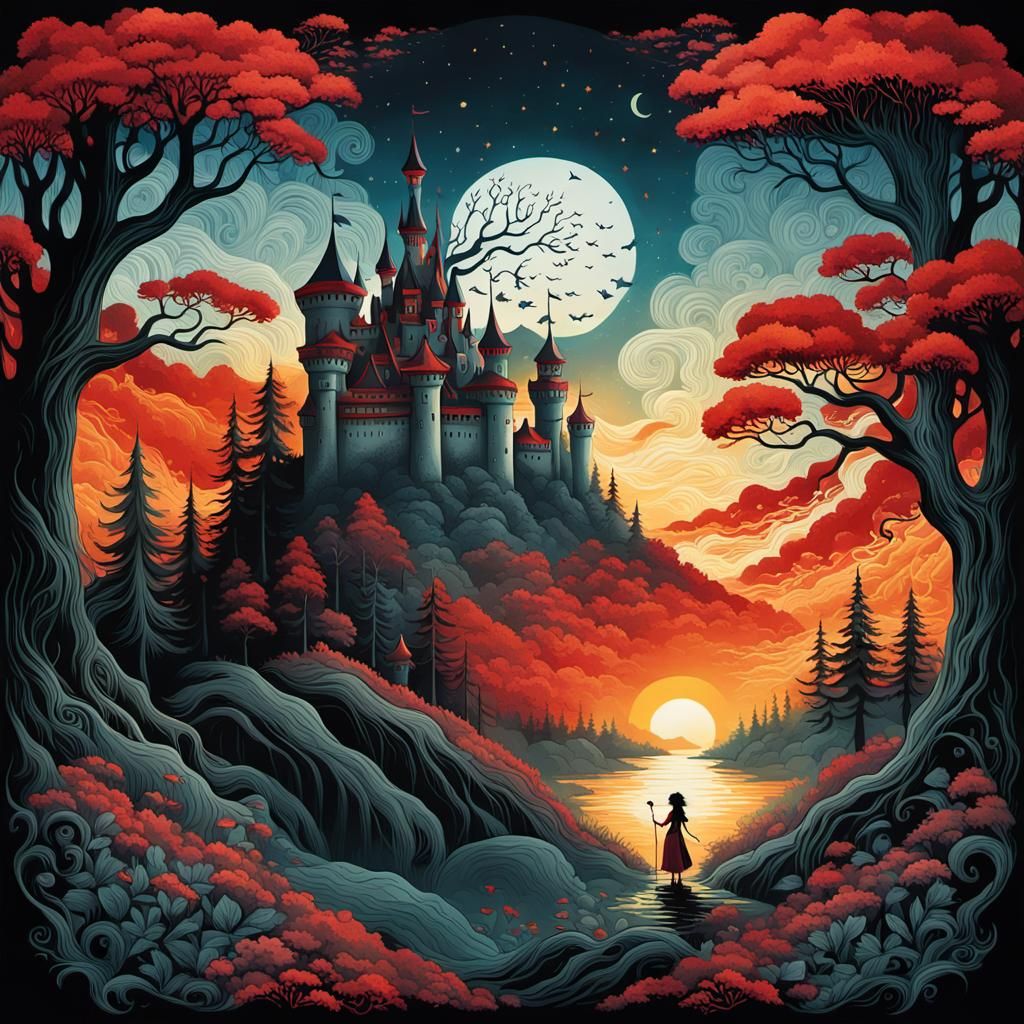 watercolor moody fairytale