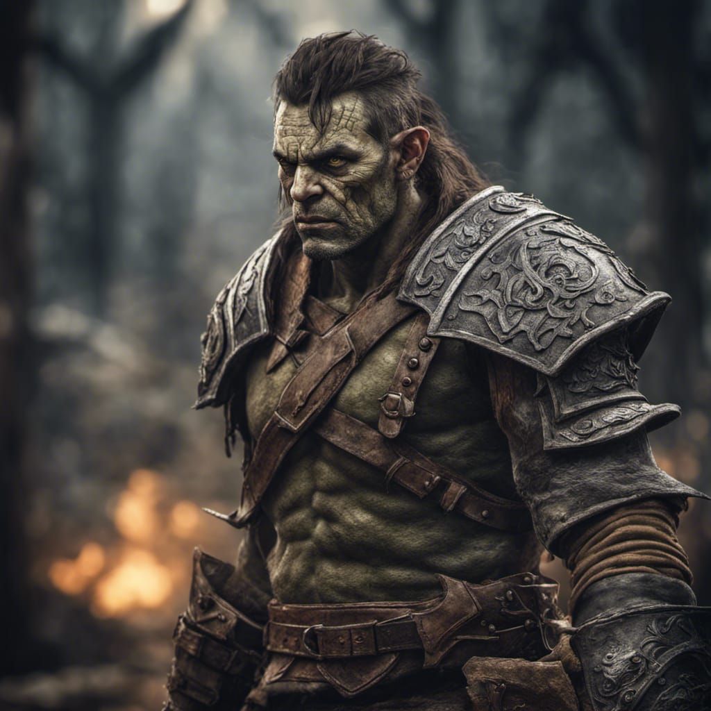 half-orc fighter yelling - AI Generated Artwork - NightCafe Creator